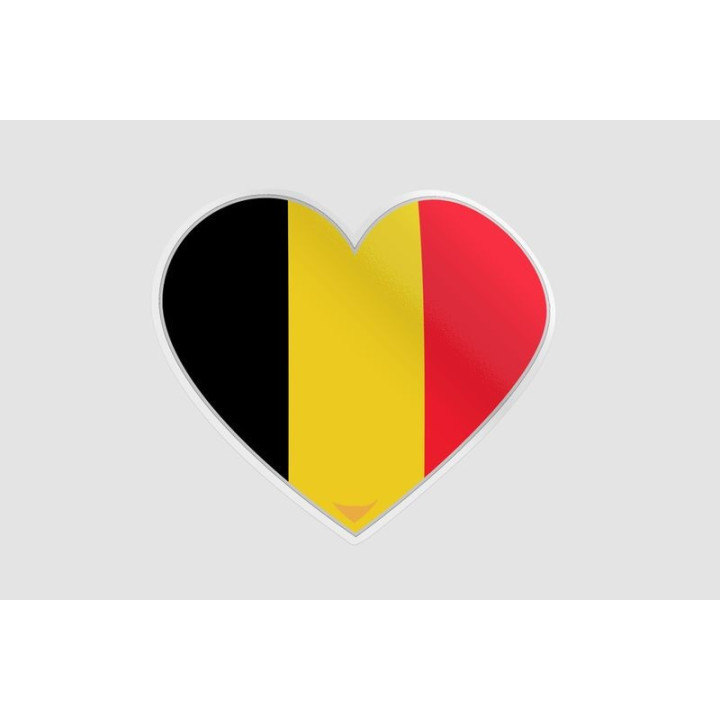 Belgium Flag Heart Sticker - DecalsHouse