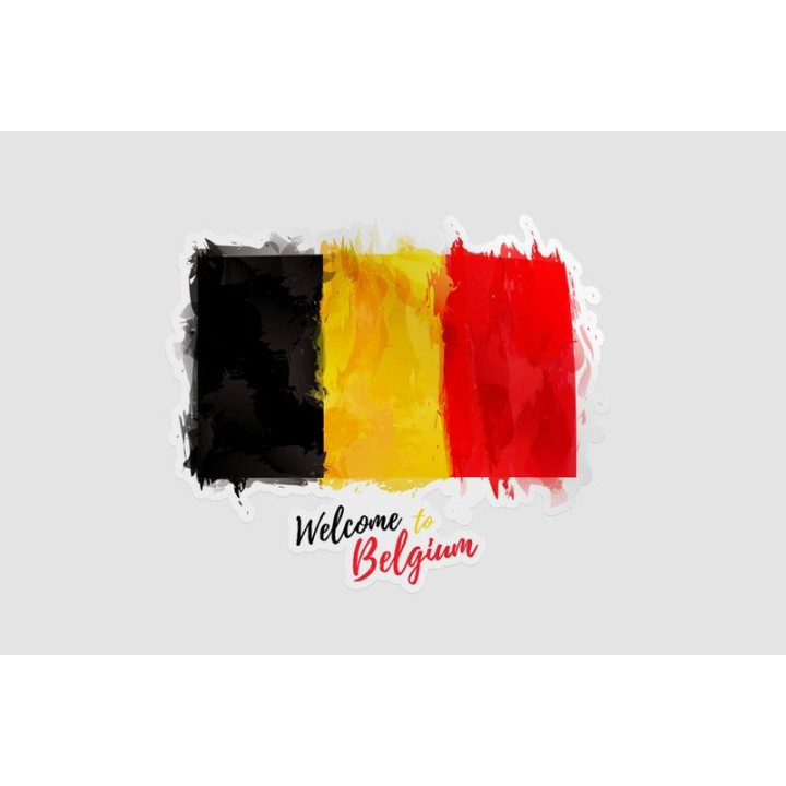 Belgium Flag Welcome To Sticker - DecalsHouse