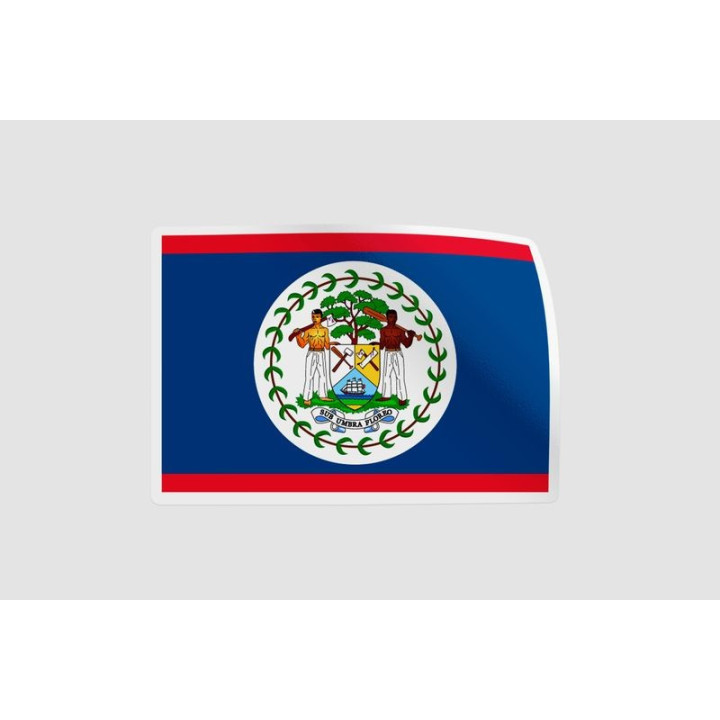 Belize Flag Style 4 Sticker - DecalsHouse