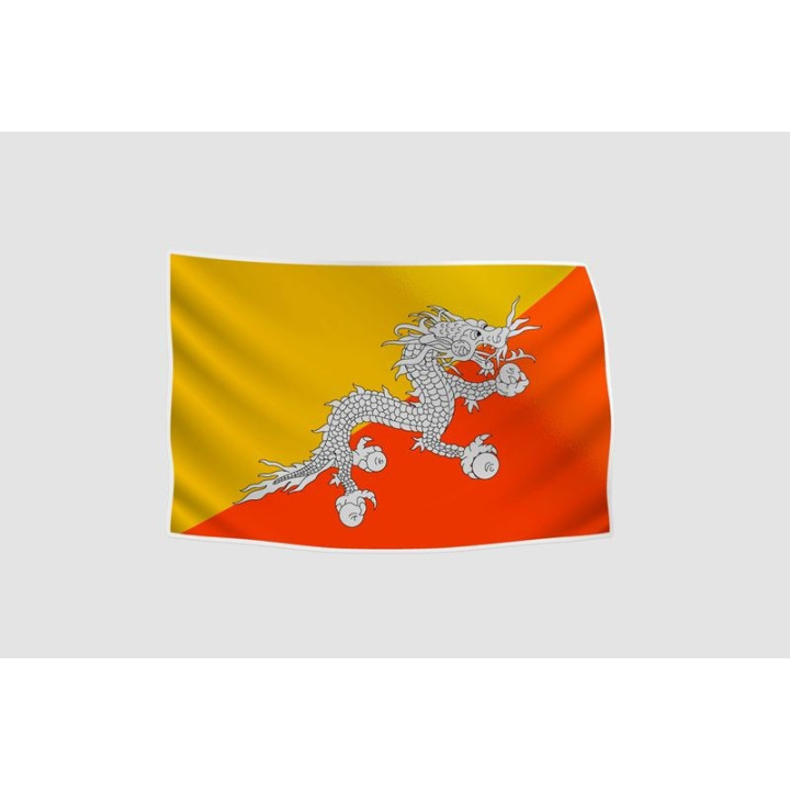 Bhutan Flag Style 10 Sticker - DecalsHouse