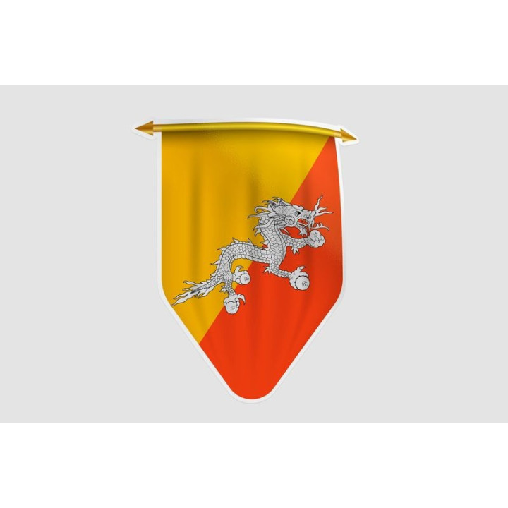 Bhutan Flag Style 4 Sticker - DecalsHouse