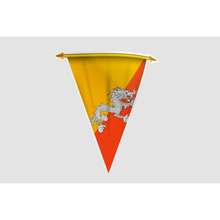 Bhutan Flag Style 7 Sticker - DecalsHouse