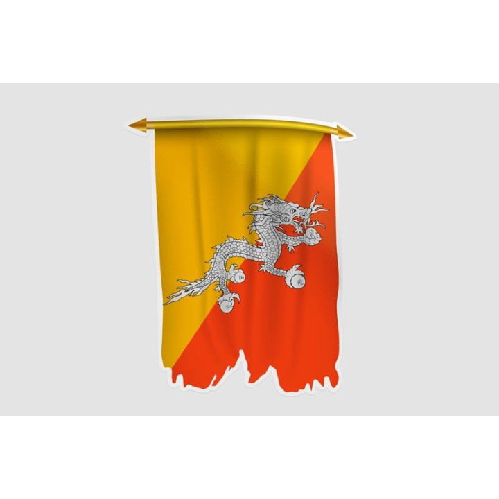 Bhutan Flag Style 8 Sticker - DecalsHouse