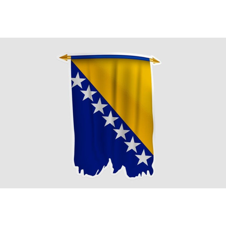 Bosnia And Herzegovina Flag Style 10 Sticker - DecalsHouse
