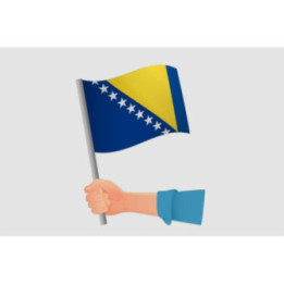 Bosnia And Herzegovina Flag Style 14 Sticker - DecalsHouse