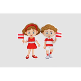 Boy And Girl With Austria Flag Sticker - DecalsHouse