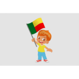 Boy With Benin Flag In Hand Style 2 Sticker - DecalsHouse