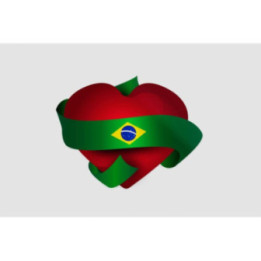 Brazil Flag Around Heart Sticker - DecalsHouse