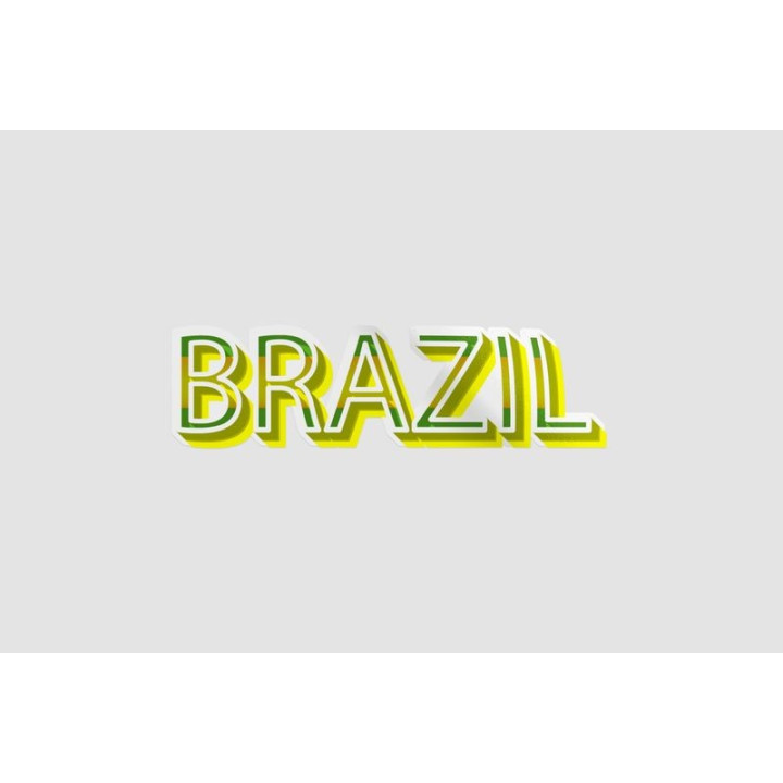 Brazil Flag Color Text Effect Sticker - DecalsHouse