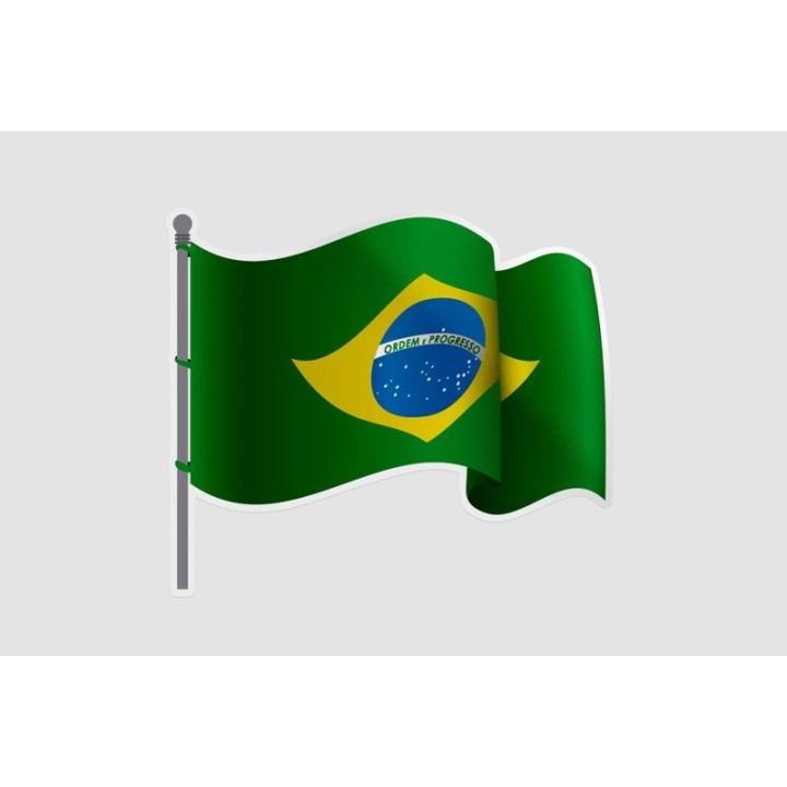 Brazil Flag Dh Style 2 Sticker - DecalsHouse