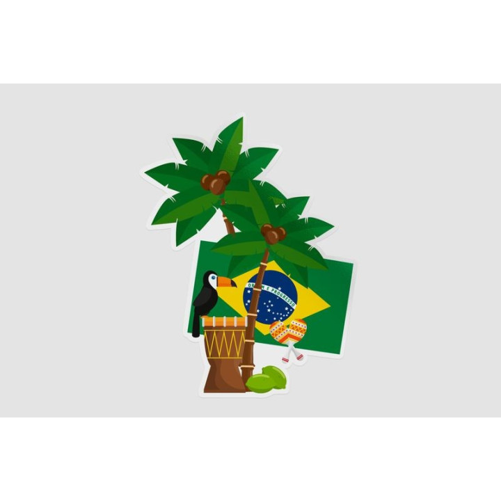Brazil Flag Dh Style 3 Sticker - DecalsHouse