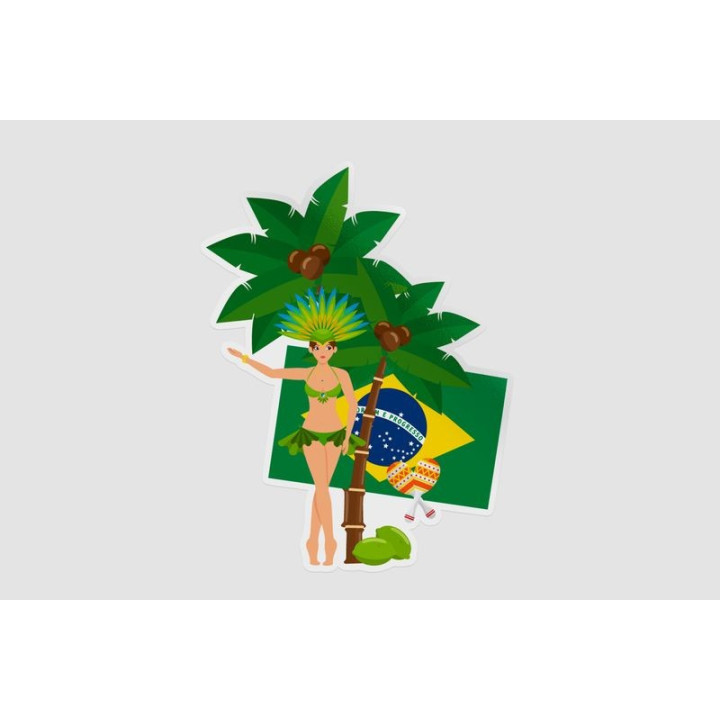 Brazil Flag Dh Style 4 Sticker - DecalsHouse