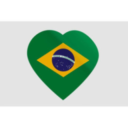 Brazil Flag Heart Sticker - DecalsHouse
