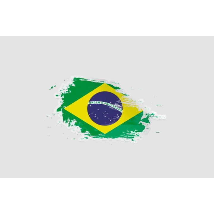 Brazil Flag Style 13 Sticker - DecalsHouse