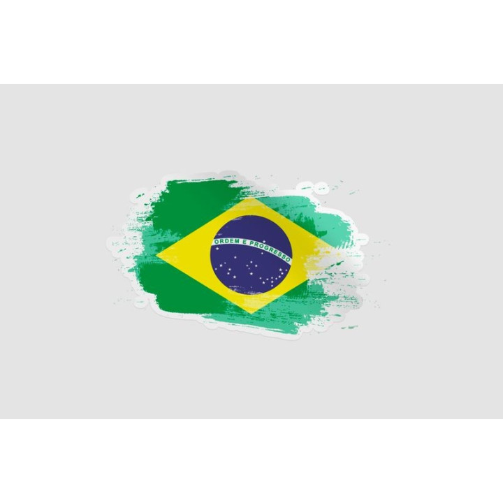 Brazil Flag Style 14 Sticker - DecalsHouse