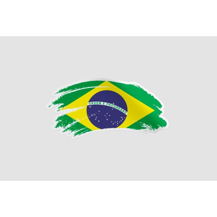 Brazil Flag Style 17 Sticker - DecalsHouse