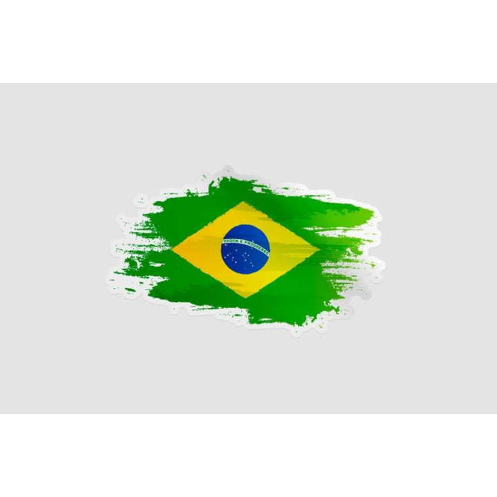 Brazil Flag Style 18 Sticker - DecalsHouse