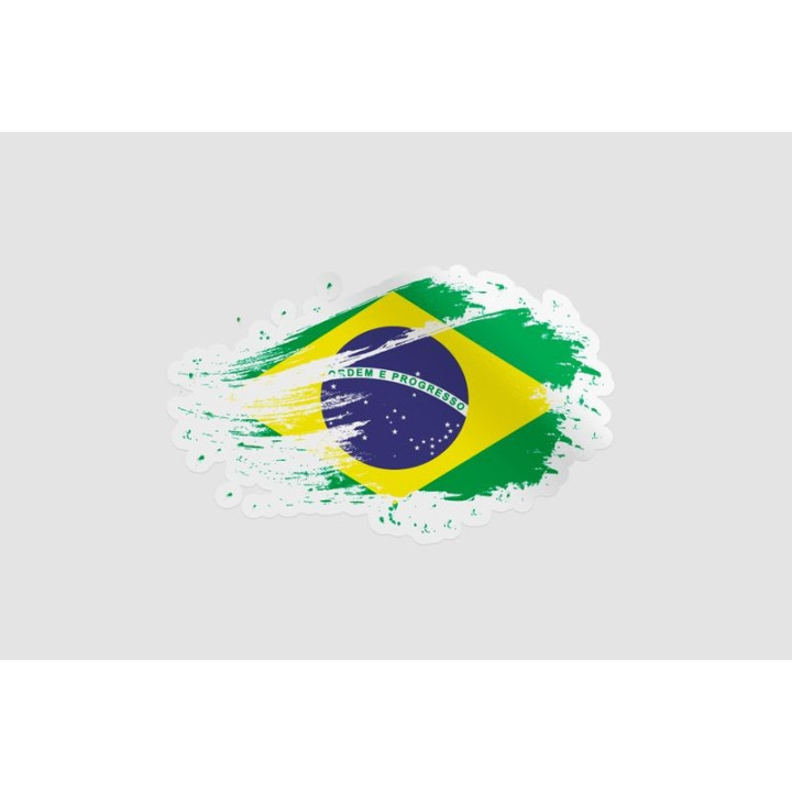 Brazil Flag Style 2 Sticker - DecalsHouse