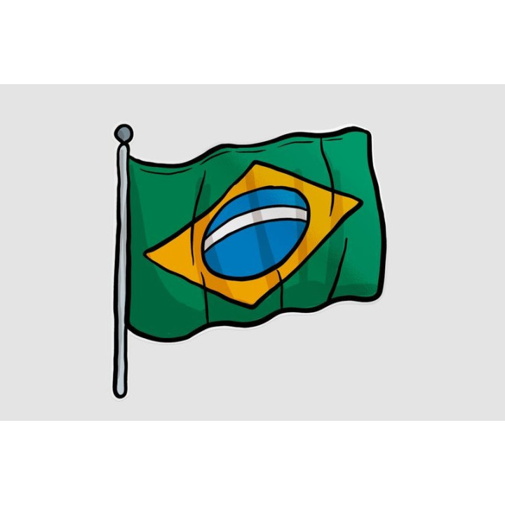 Brazil Flag Style 28 Sticker - DecalsHouse
