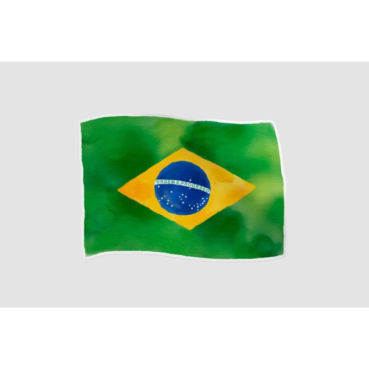 Brazil Flag Style 4 Sticker - DecalsHouse