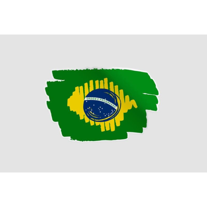 Brazil Flag Style 5 Sticker - DecalsHouse