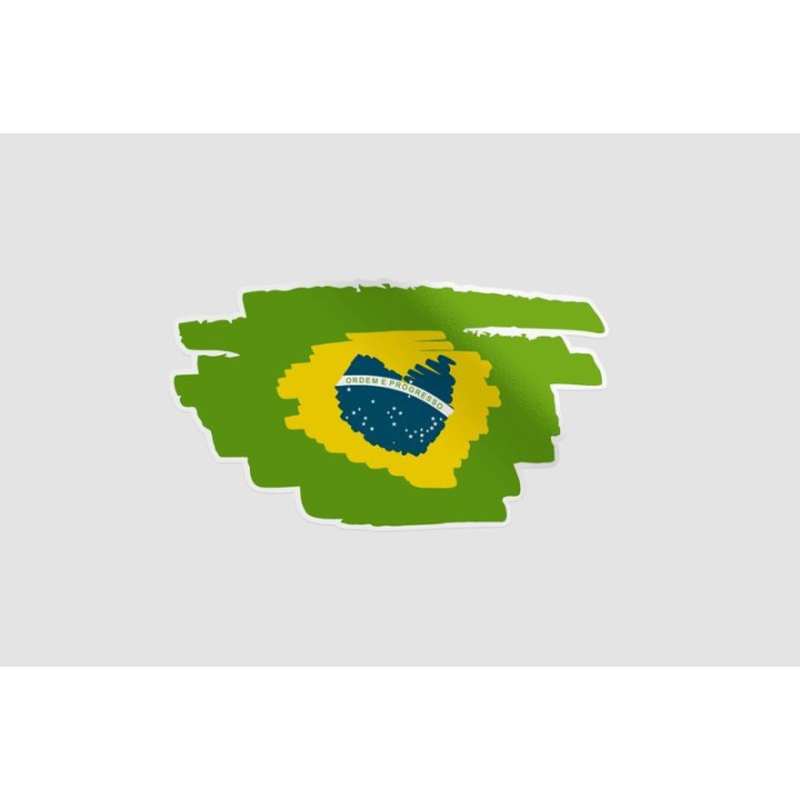 Brazil Flag Style 6 Sticker - DecalsHouse