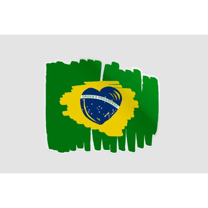 Brazil Flag Style 8 Sticker - DecalsHouse