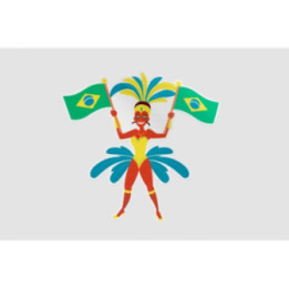Brazil Flag With Carnaval Women Sticker - DecalsHouse
