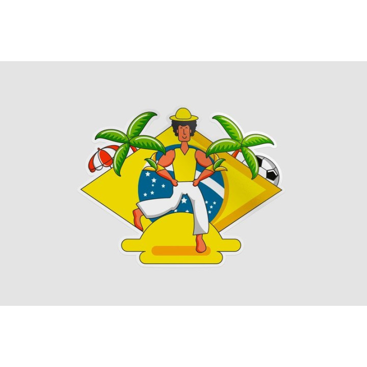 Brazil Flag With Dancer Sticker - DecalsHouse