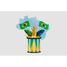 Brazil Flag With Drums Sticker - DecalsHouse