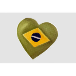 Brazil Flag With Heart Sticker - DecalsHouse