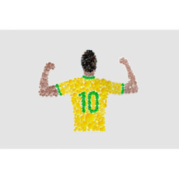 Brazil No.10 Bubble Art Football Stickers (2-Pack)