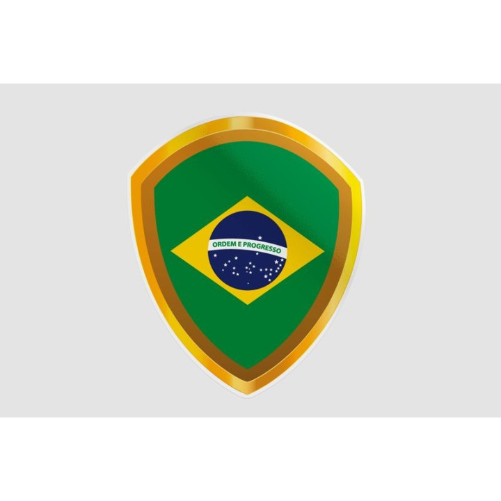 Brazil Golden Badge Dh Style 6 Sticker - DecalsHouse