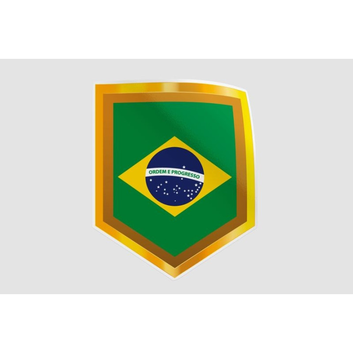 Brazil Golden Badge Dh Style 7 Sticker - DecalsHouse