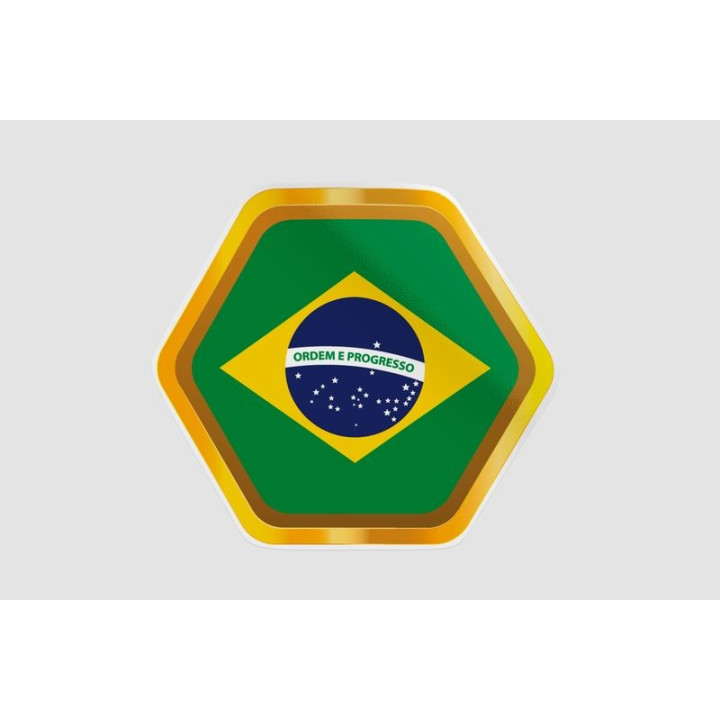 Brazil Golden Badge Dh Style 8 Sticker - DecalsHouse