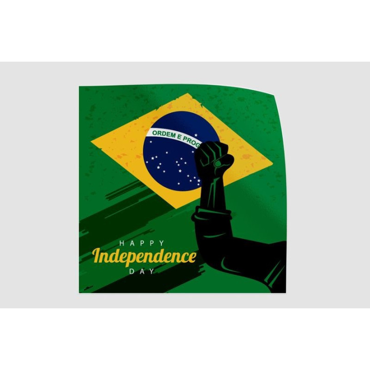 Brazil Happy Independence Day Sticker - DecalsHouse