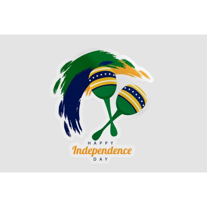 Brazil Happy Independence Day Style 7 Sticker - DecalsHouse