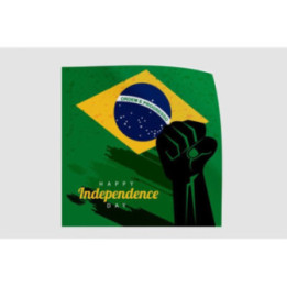 Brazil Happy Independence Day With Flag And Strong Man Style 2 Sticker - DecalsHouse