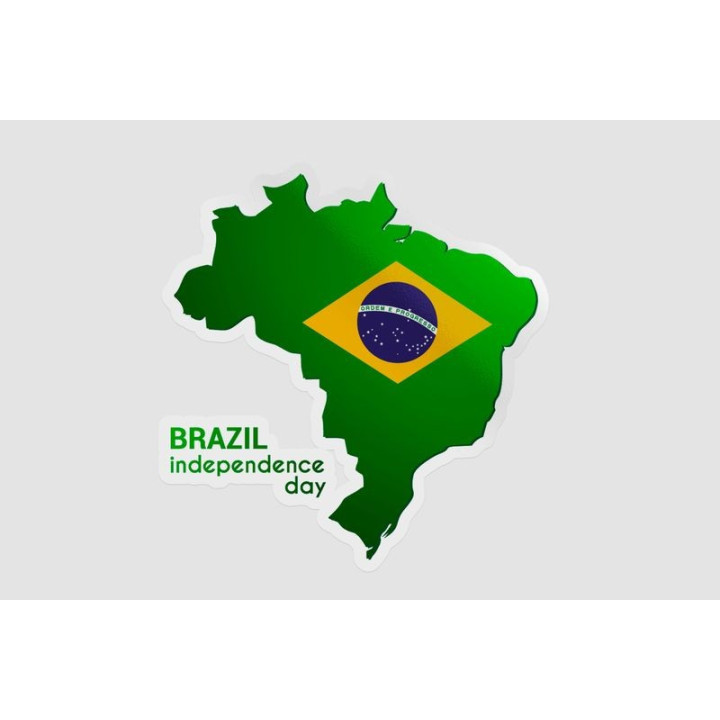Brazil Independence Day Map Sticker - DecalsHouse