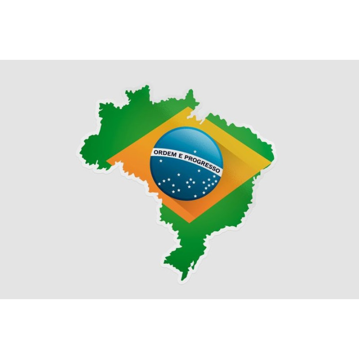 Brazil Map Dh Style 11 Sticker - DecalsHouse