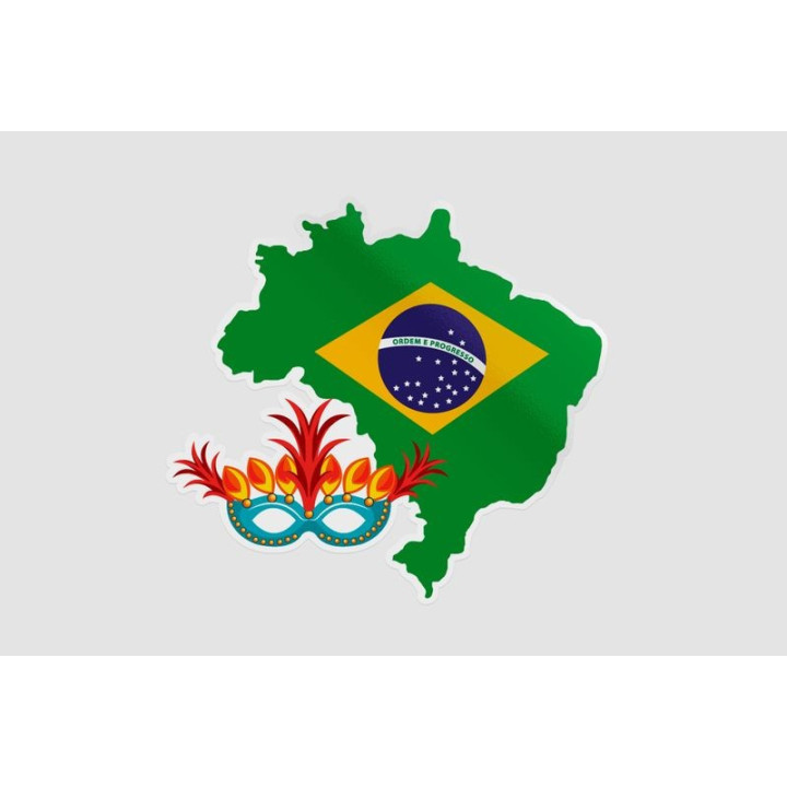 Brazil Map Dh Style 5 Sticker - DecalsHouse