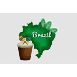 Brazil Map Dh Style 6 Sticker - DecalsHouse