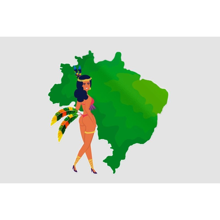 Brazil Map Style 11 Sticker - DecalsHouse