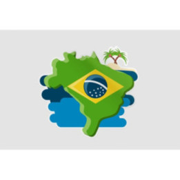 Brazil Map Style 15 Sticker - DecalsHouse