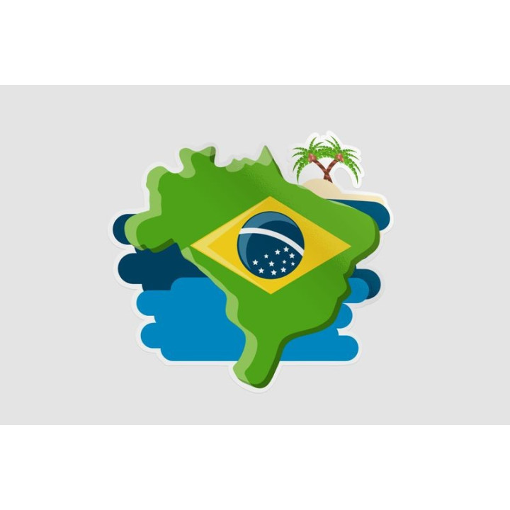 Brazil Map Style 16 Sticker - DecalsHouse