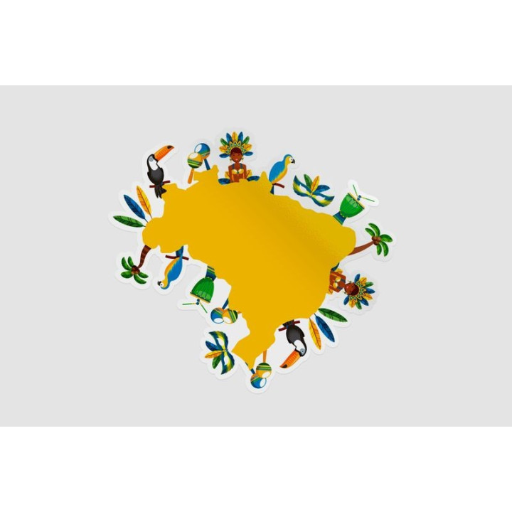Brazil Map Style 21 Sticker - DecalsHouse