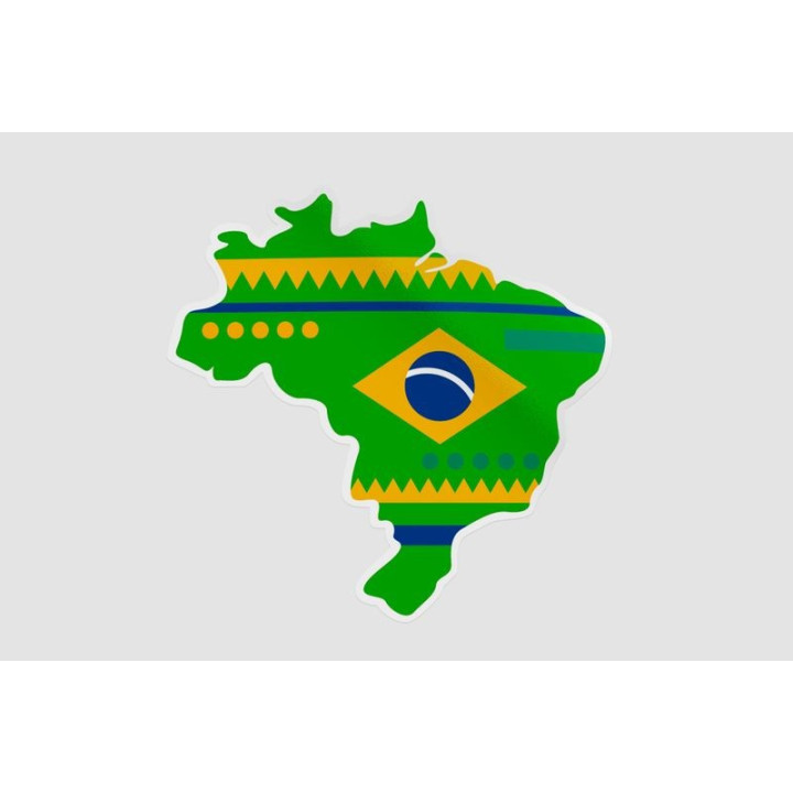 Brazil Map Style 6 Sticker - DecalsHouse