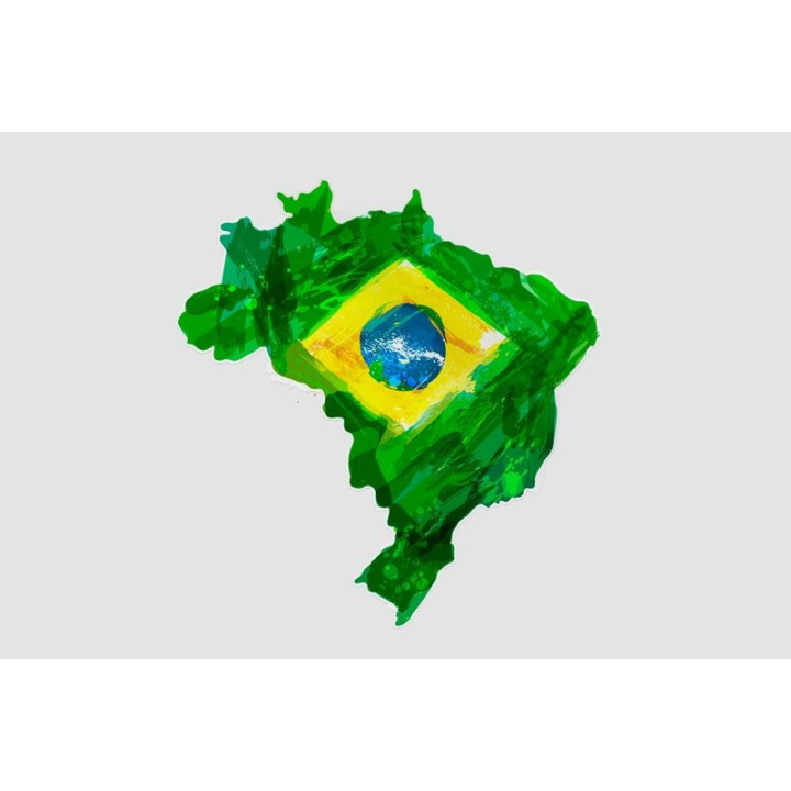 Brazil Map Style 7 Sticker - DecalsHouse