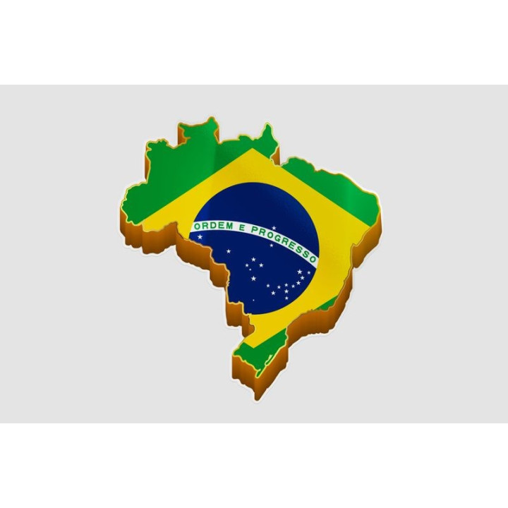 Brazil Map Style 9 Sticker - DecalsHouse
