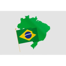 Brazil Map With Flag Sticker - DecalsHouse